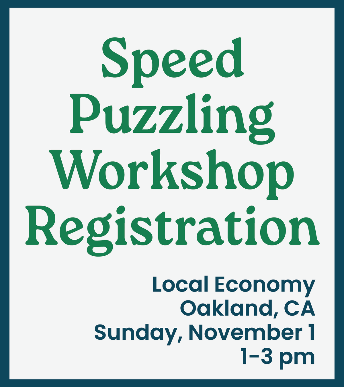 11.1.26 - Speed Puzzling Workshop Registration